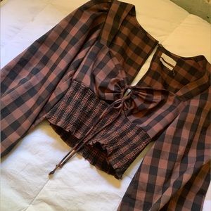 Urban outfitters gingham blouse